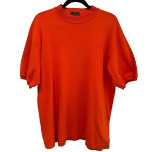 Vintage J. Crew Oarsman Orange Short Sleeve 100% Cotton Mens Large